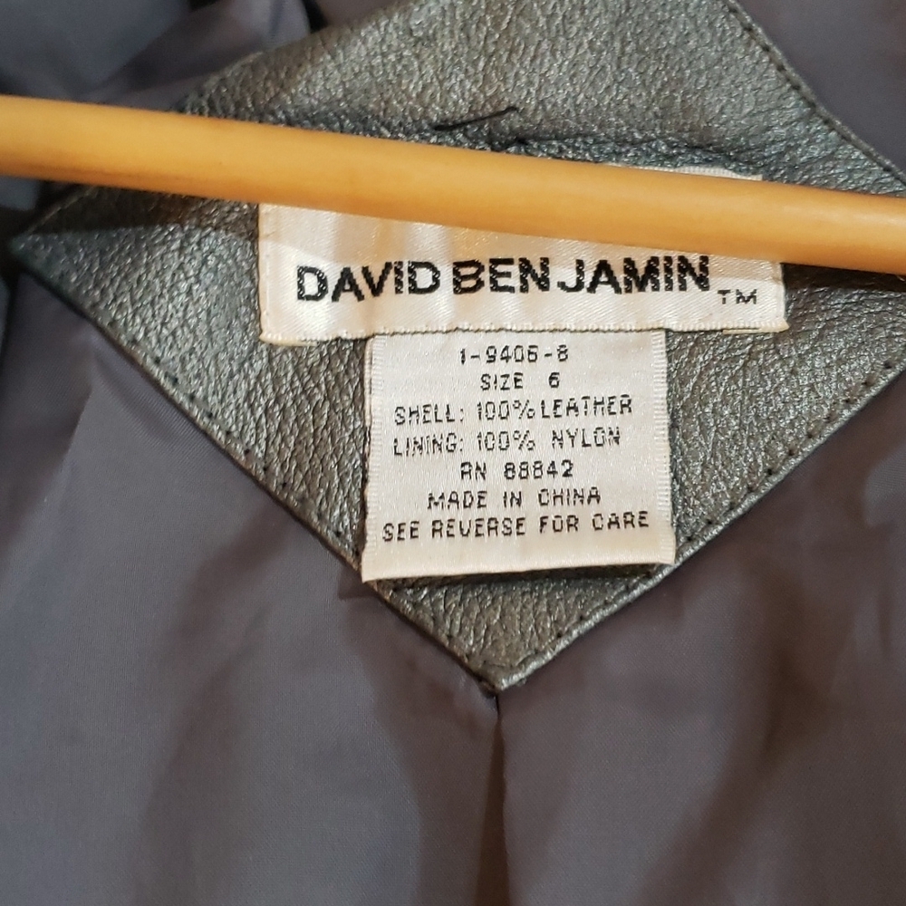 David Benjamin Silver 100% Leather Jacket - Picture 3 of 6
